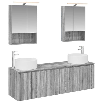 vidaXL Bathroom Cabinet Set 5 pcs Grey Sonoma Engineered Wood