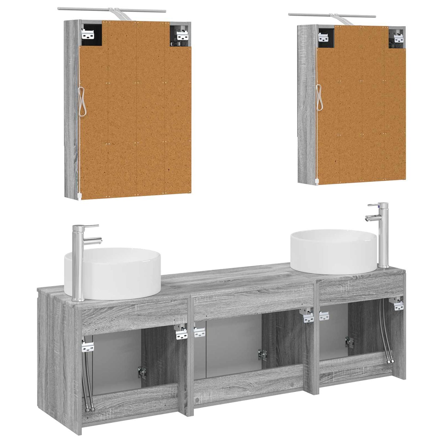 vidaXL Bathroom Cabinet Set 5 pcs Grey Sonoma Engineered Wood