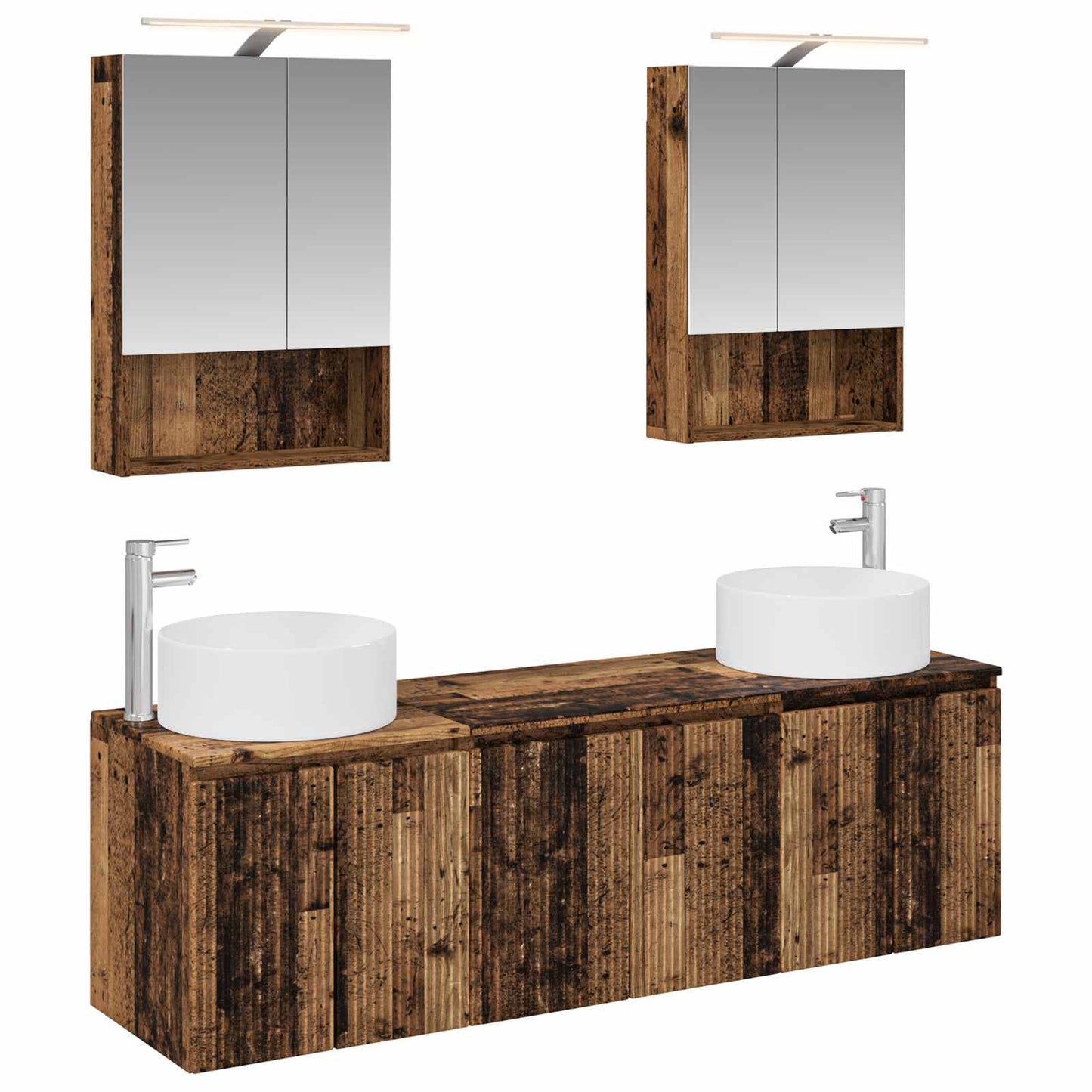 vidaXL Bathroom Cabinet Set 5 pcs Old Wood Engineered Wood