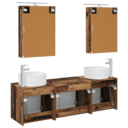vidaXL Bathroom Cabinet Set 5 pcs Old Wood Engineered Wood