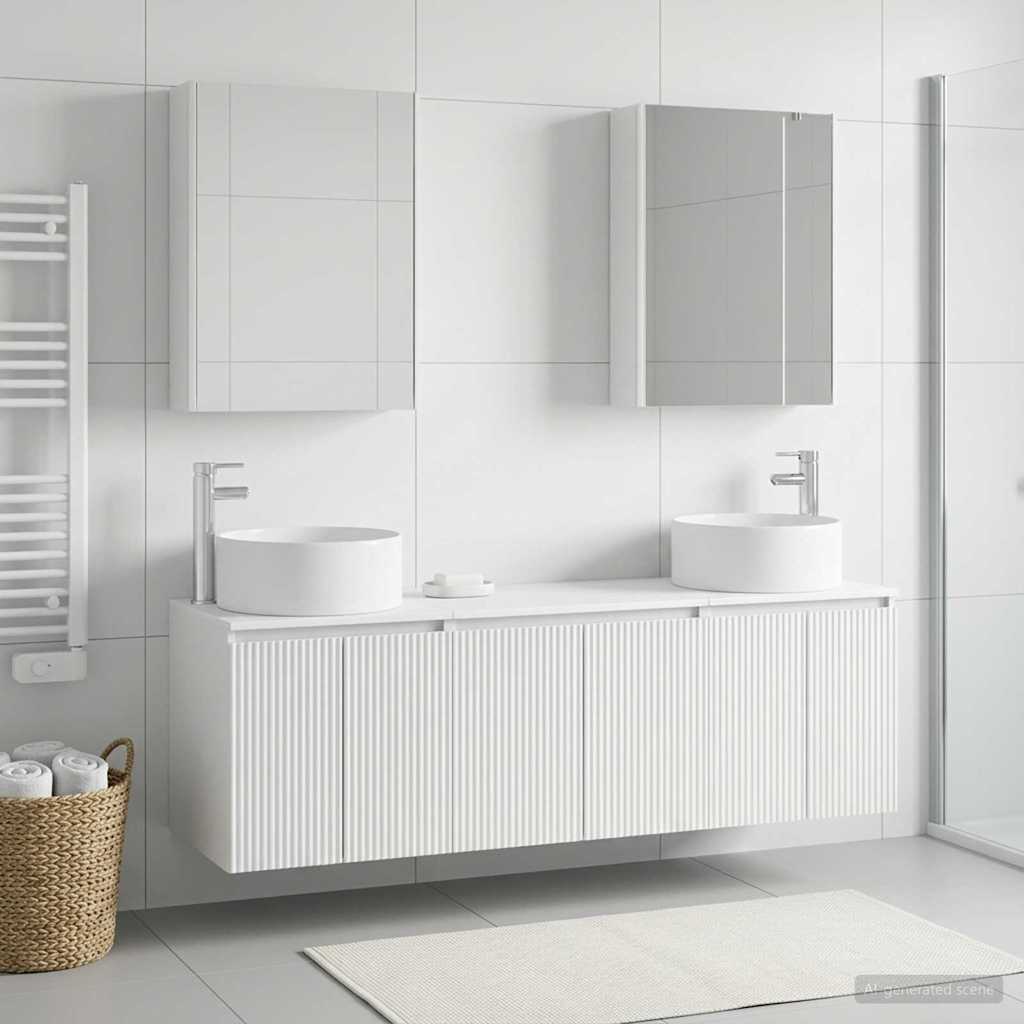 vidaXL Bathroom Cabinet Set 5 pcs White Engineered Wood