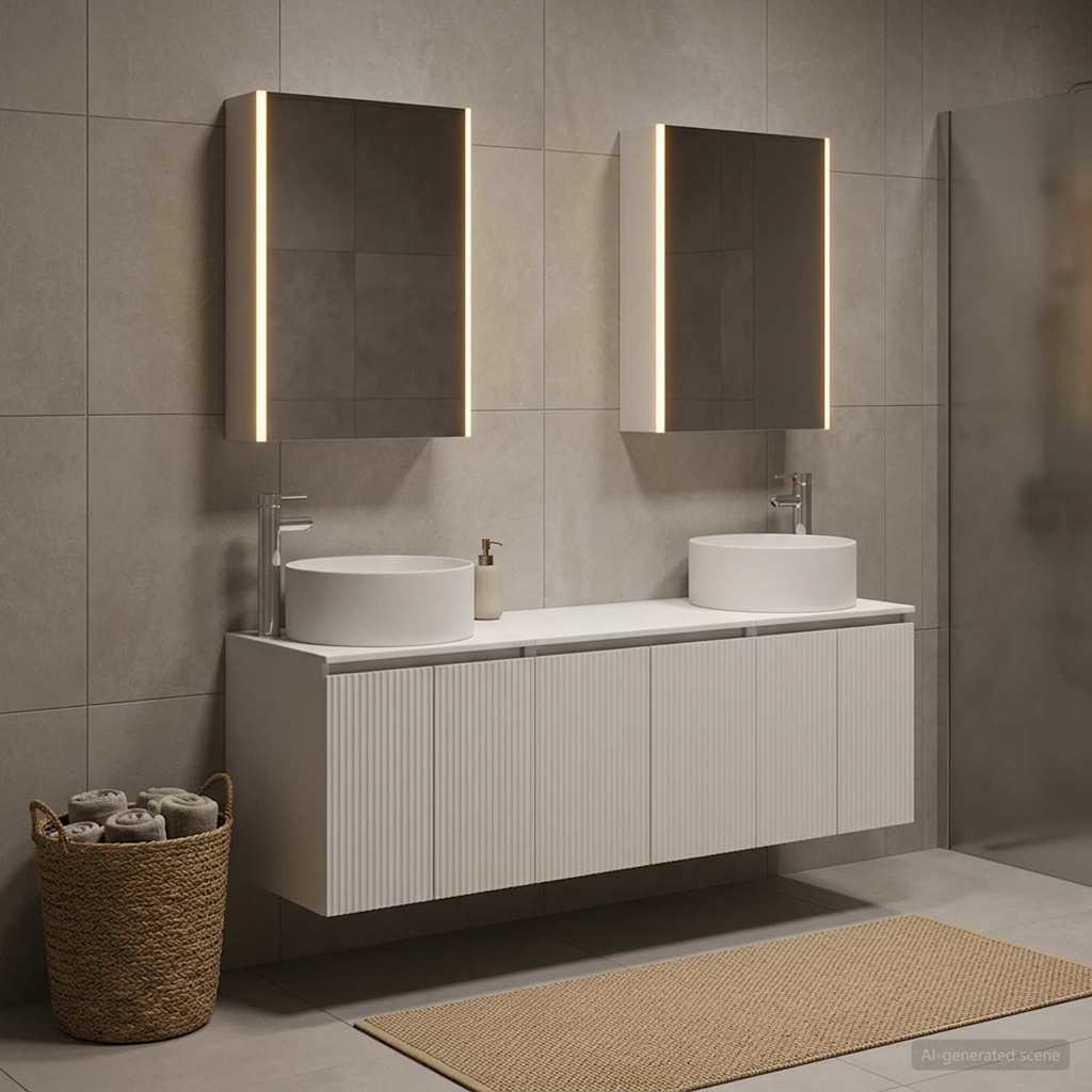 vidaXL Bathroom Cabinet Set 5 pcs White Engineered Wood