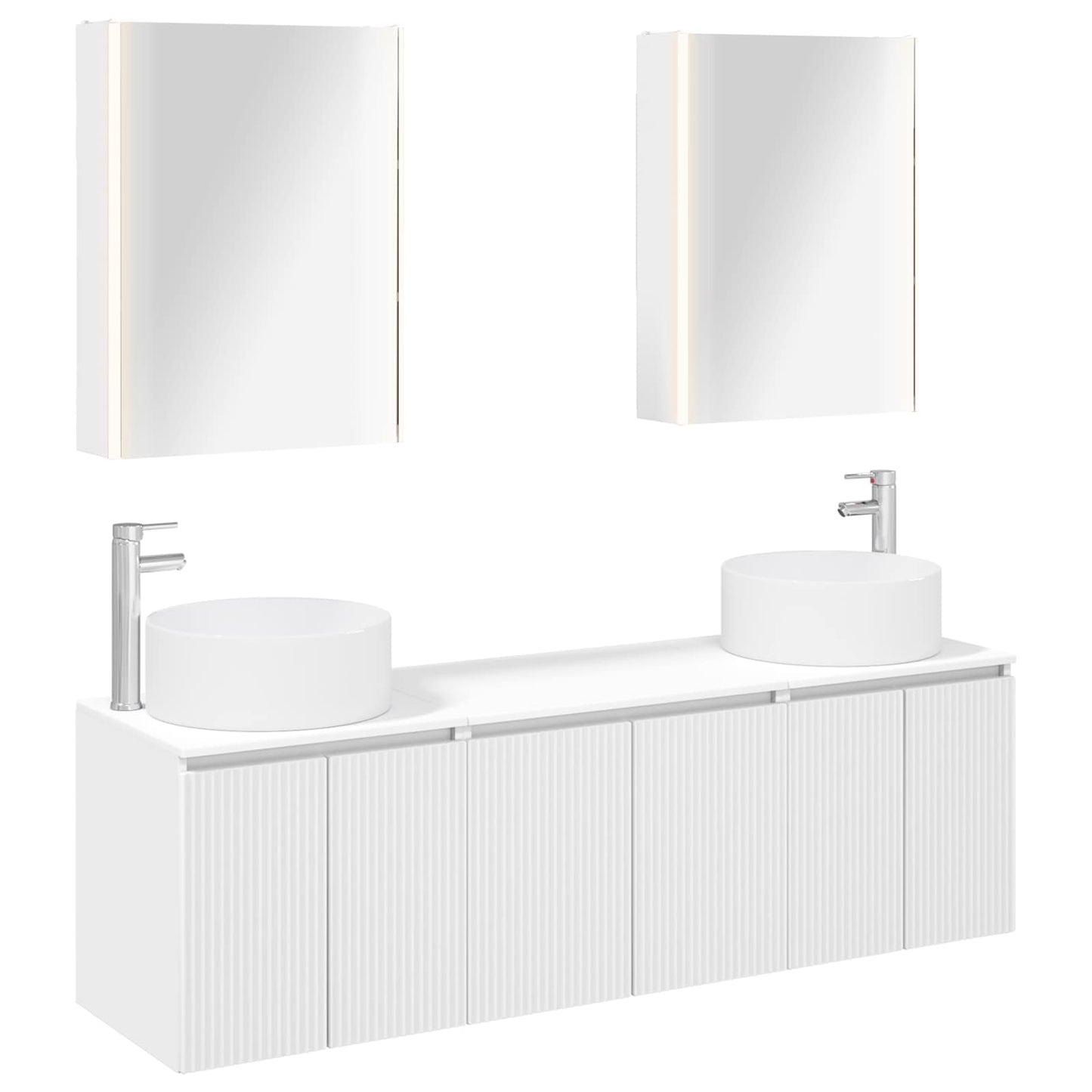 vidaXL Bathroom Cabinet Set 5 pcs White Engineered Wood