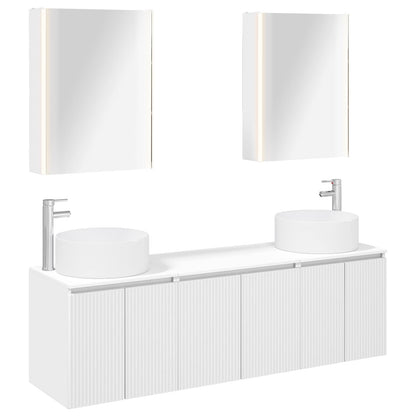 vidaXL Bathroom Cabinet Set 5 pcs White Engineered Wood