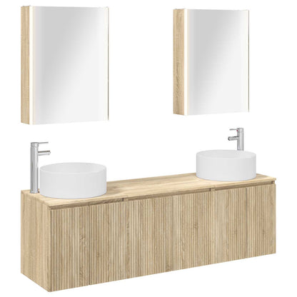 vidaXL Bathroom Cabinet Set 5 pcs Sonoma Oak Engineered Wood