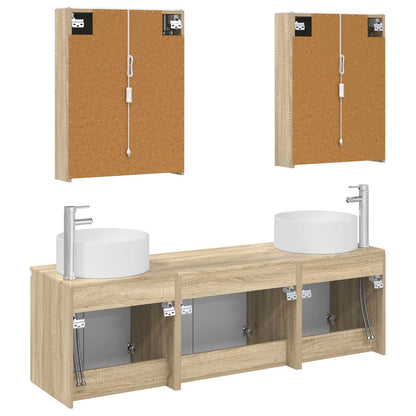 vidaXL Bathroom Cabinet Set 5 pcs Sonoma Oak Engineered Wood