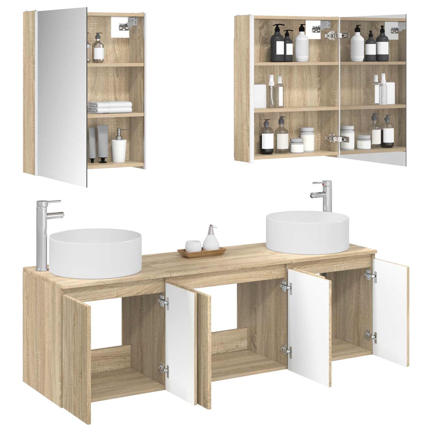 vidaXL Bathroom Cabinet Set 5 pcs Sonoma Oak Engineered Wood