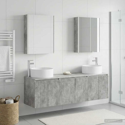 vidaXL Bathroom Cabinet Set 5 pcs Concrete Grey Engineered Wood