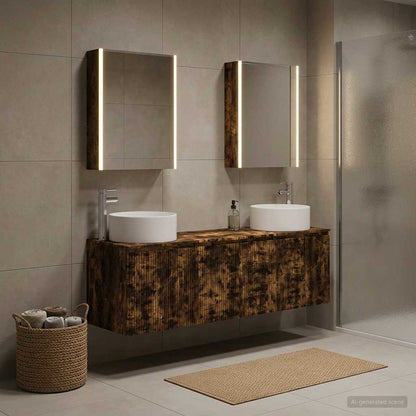 vidaXL Bathroom Cabinet Set 5 pcs Smoked Oak Engineered Wood