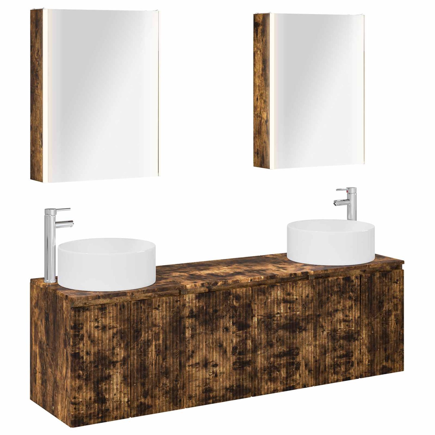 vidaXL Bathroom Cabinet Set 5 pcs Smoked Oak Engineered Wood