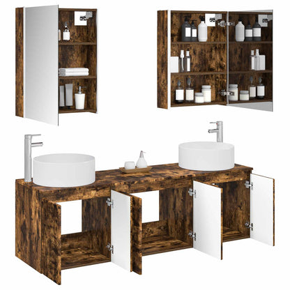 vidaXL Bathroom Cabinet Set 5 pcs Smoked Oak Engineered Wood