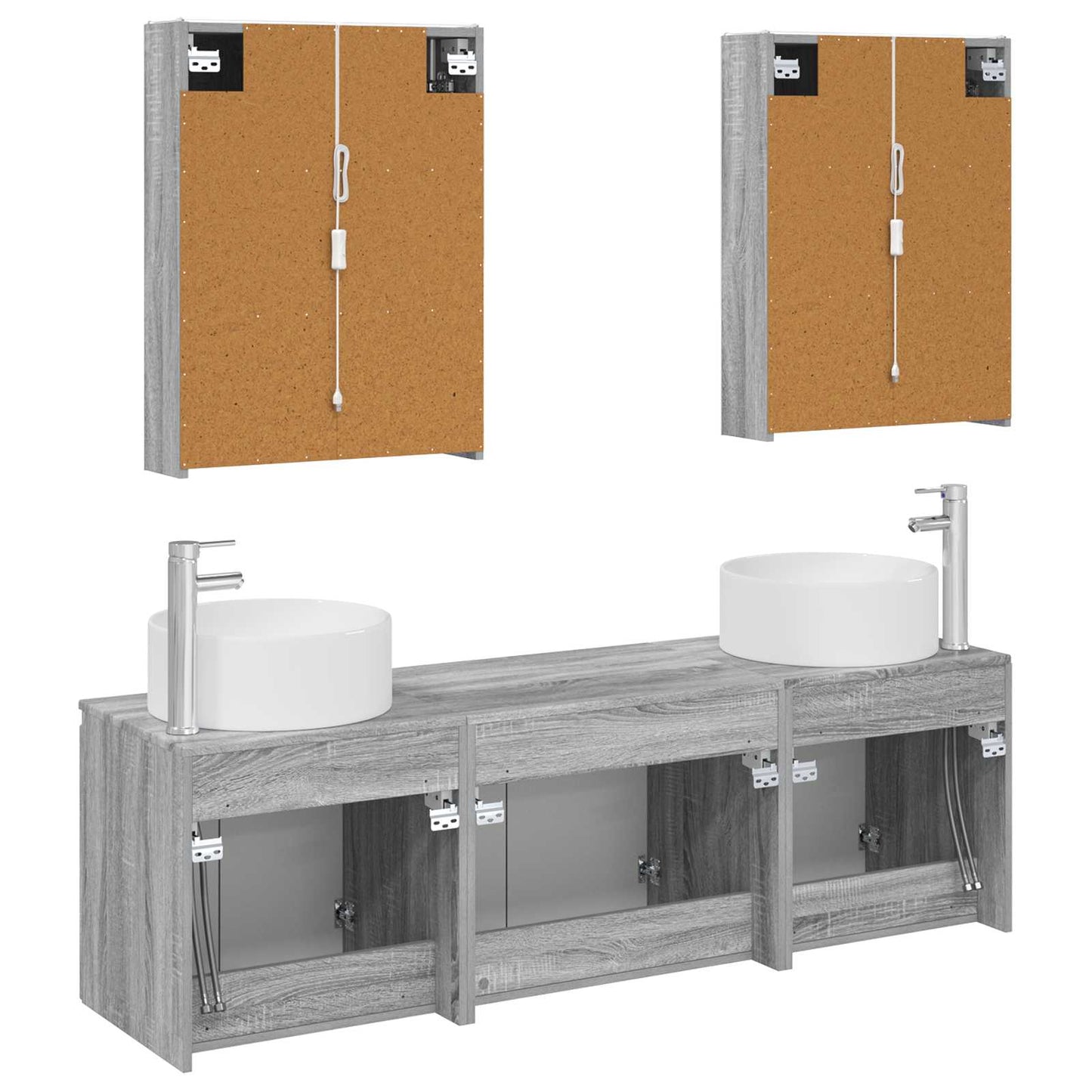 vidaXL Bathroom Cabinet Set 5 pcs Grey Sonoma Engineered Wood