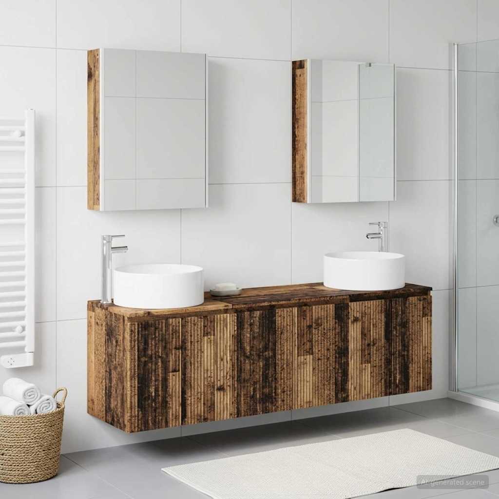 vidaXL Bathroom Cabinet Set 5 pcs Old Wood Engineered Wood
