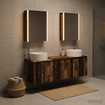 vidaXL Bathroom Cabinet Set 5 pcs Old Wood Engineered Wood
