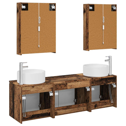 vidaXL Bathroom Cabinet Set 5 pcs Old Wood Engineered Wood