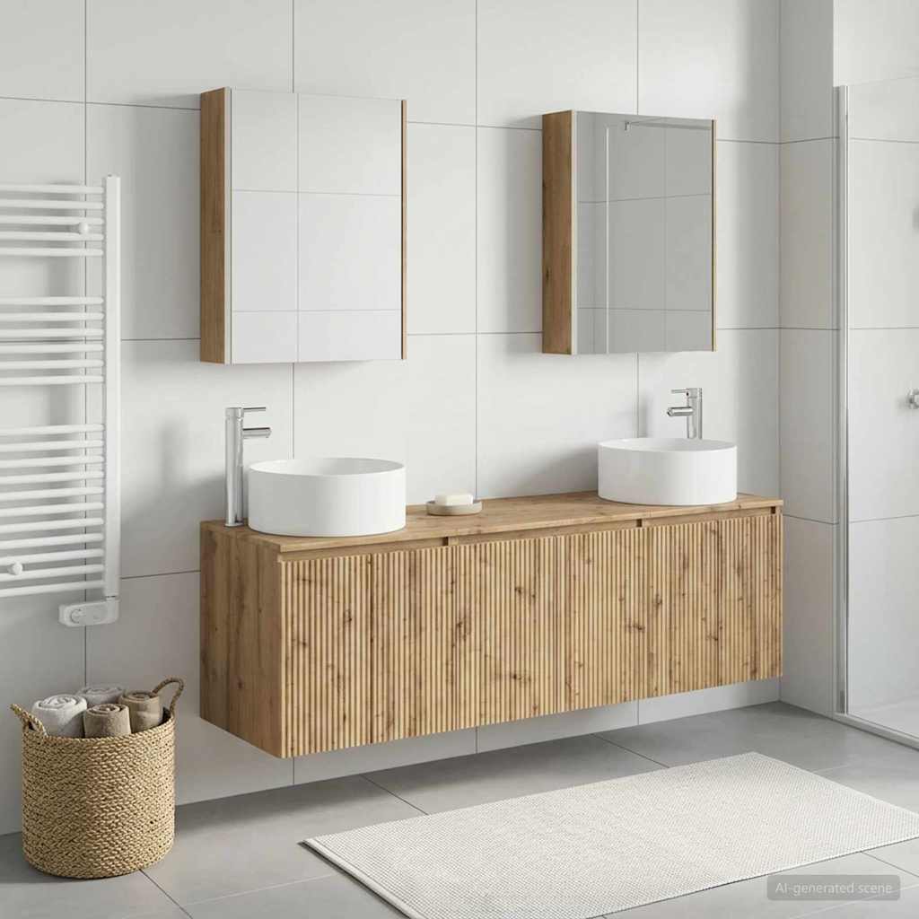 vidaXL Bathroom Cabinet Set 5 pcs Artisan Oak Engineered Wood