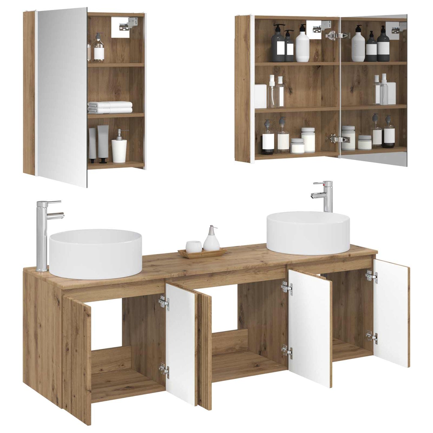 vidaXL Bathroom Cabinet Set 5 pcs Artisan Oak Engineered Wood