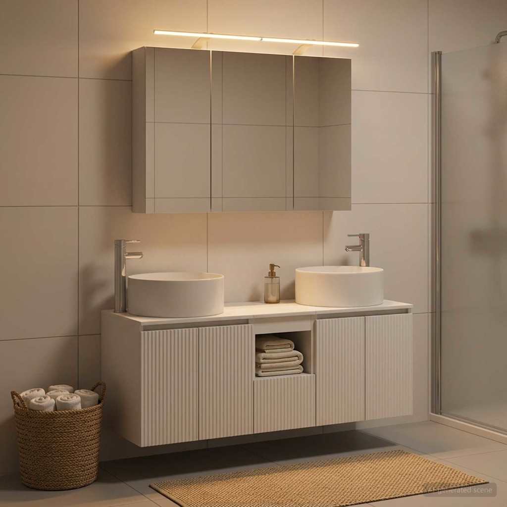 vidaXL Bathroom Cabinet Set 4 pcs White Engineered Wood