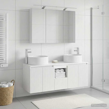 vidaXL Bathroom Cabinet Set 4 pcs White Engineered Wood