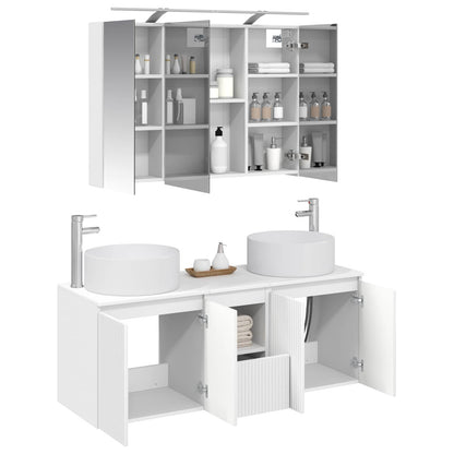 vidaXL Bathroom Cabinet Set 4 pcs White 100 x 14.5 x 70 cm