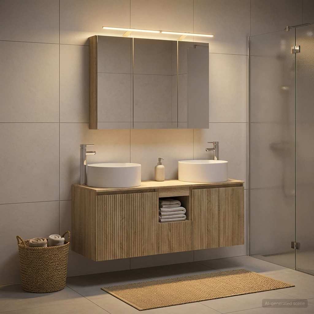 vidaXL Bathroom Cabinet Set 4 pcs Sonoma Oak Engineered Wood