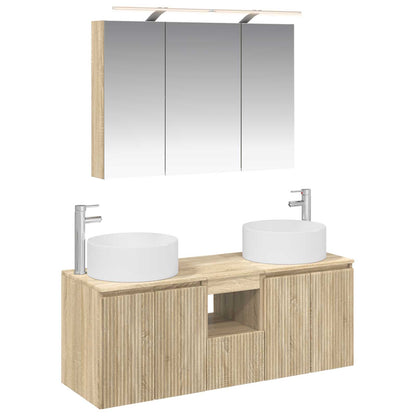 vidaXL Bathroom Cabinet Set 4 pcs Sonoma Oak 100 x 14.5 x 70 cm