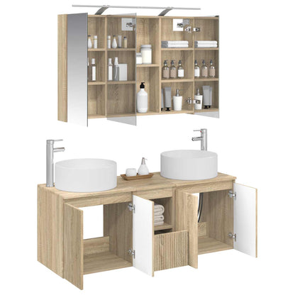 vidaXL Bathroom Cabinet Set 4 pcs Sonoma Oak 100 x 14.5 x 70 cm