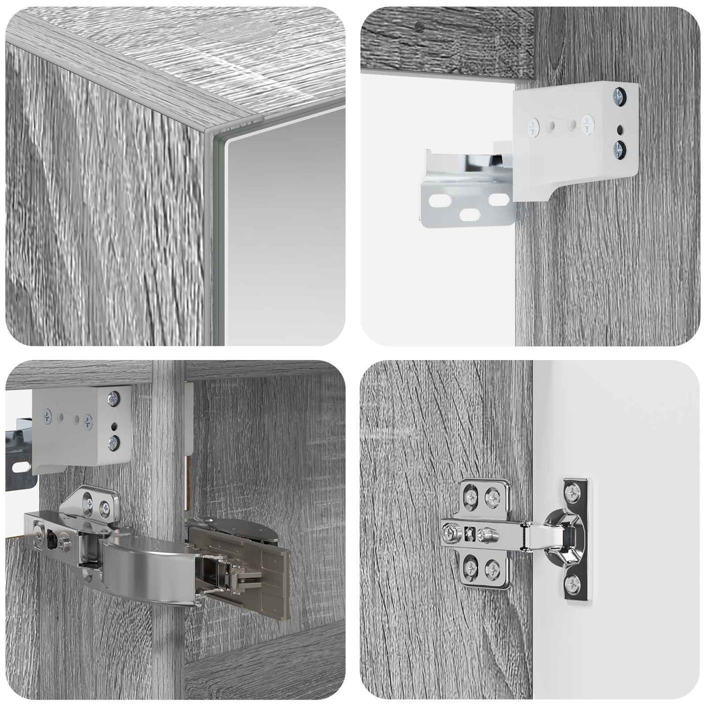 vidaXL Bathroom Cabinet Set 4 pcs Grey Sonoma 100 x 14.5 x 70 cm