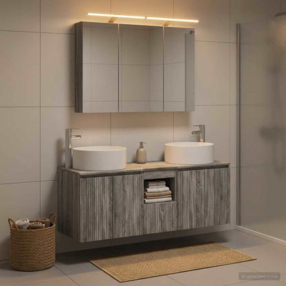 vidaXL Bathroom Cabinet Set 4 pcs Grey Sonoma Engineered Wood