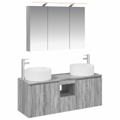 vidaXL Bathroom Cabinet Set 4 pcs Grey Sonoma 100 x 14.5 x 70 cm