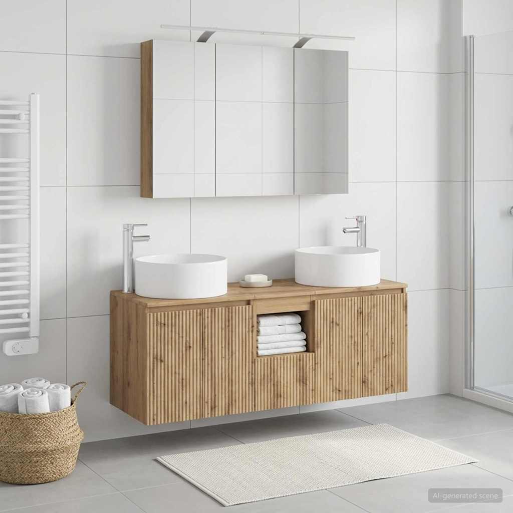 vidaXL Bathroom Cabinet Set 4 pcs Artisan Oak Engineered Wood