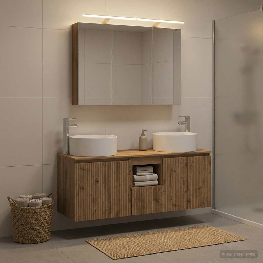 vidaXL Bathroom Cabinet Set 4 pcs Artisan Oak Engineered Wood