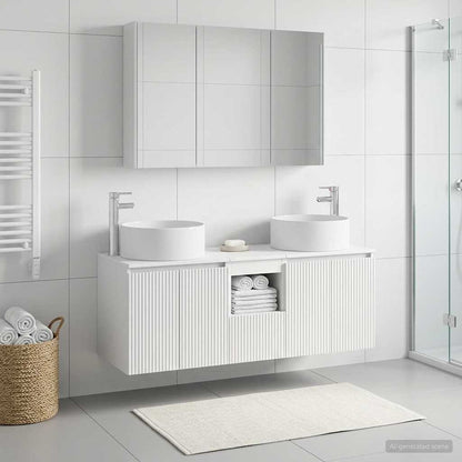 vidaXL Bathroom Cabinet Set 4 pcs White Engineered Wood