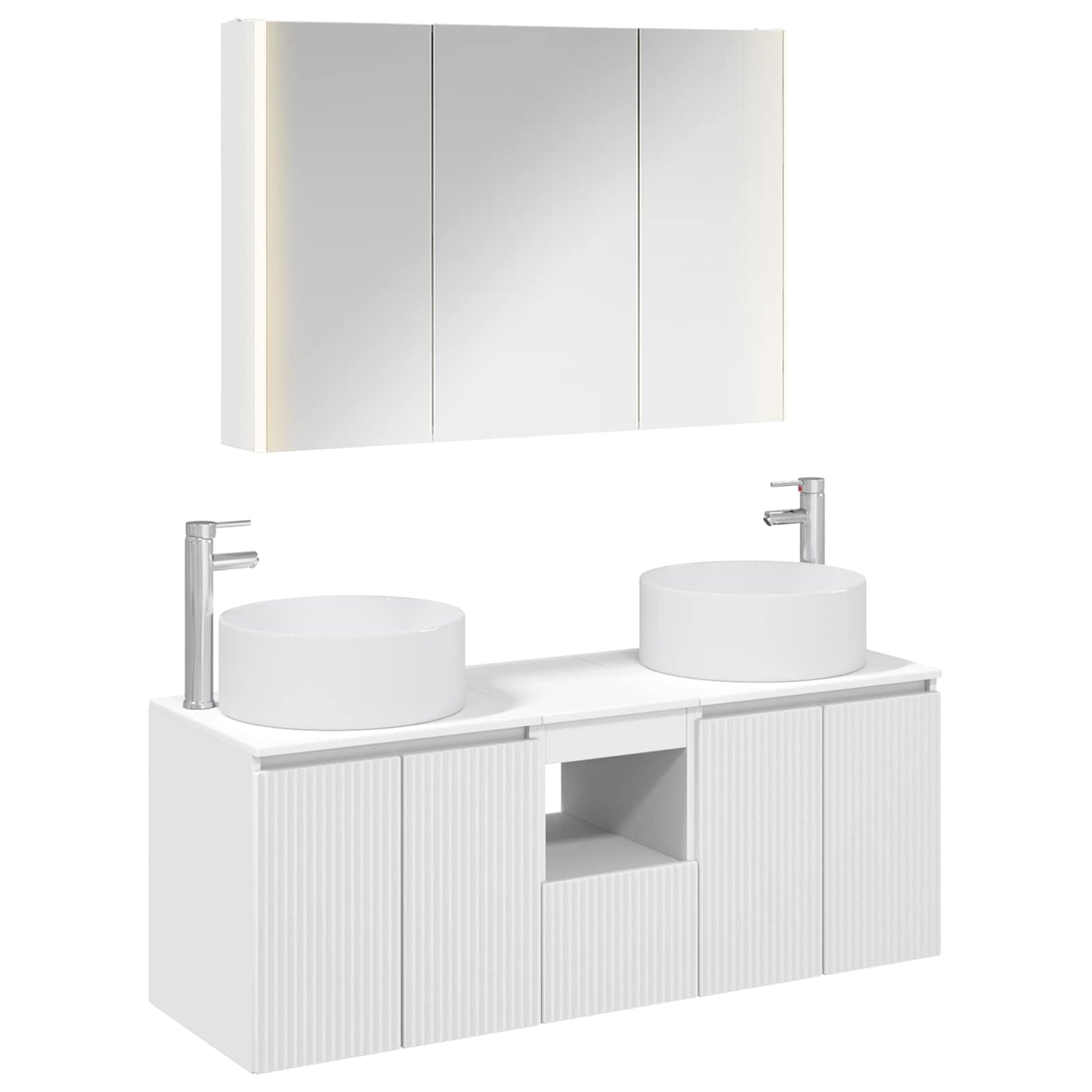 vidaXL Bathroom Cabinet Set 4 pcs White 103.5 x 15.5 x 70 cm