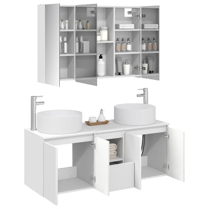 vidaXL Bathroom Cabinet Set 4 pcs White 103.5 x 15.5 x 70 cm