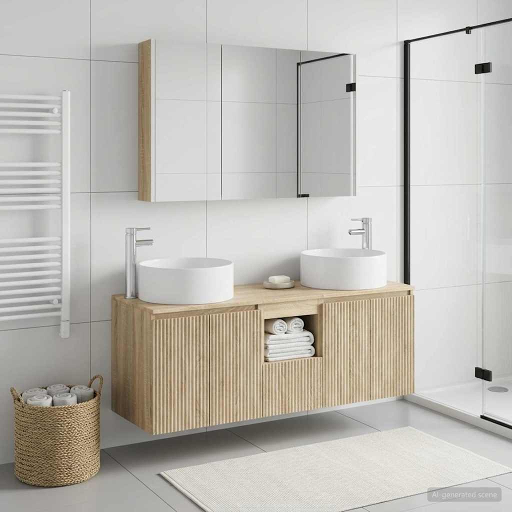 vidaXL Bathroom Cabinet Set 4 pcs Sonoma Oak Engineered Wood