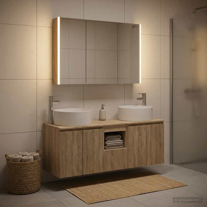 vidaXL Bathroom Cabinet Set 4 pcs Sonoma Oak Engineered Wood