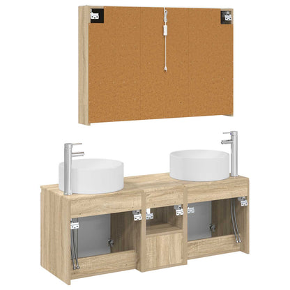 vidaXL Bathroom Cabinet Set 4 pcs Sonoma Oak 103.5 x 15.5 x 70 cm