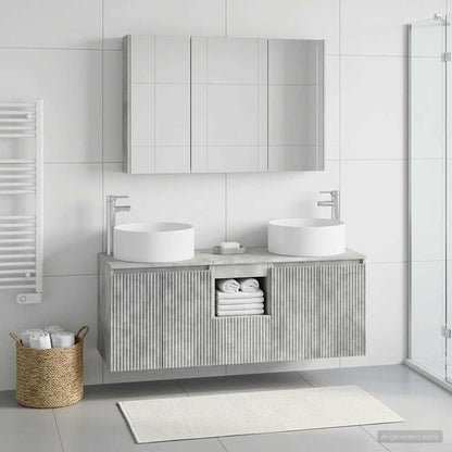 vidaXL Bathroom Cabinet Set 4 pcs Concrete Grey Engineered Wood