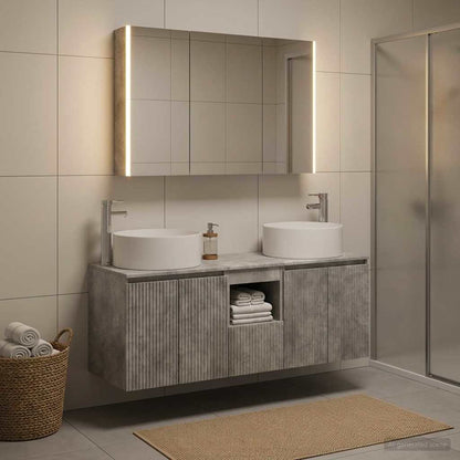 vidaXL Bathroom Cabinet Set 4 pcs Concrete Grey Engineered Wood