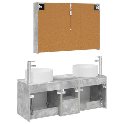 vidaXL Bathroom Cabinet Set 4 pcs Concrete Grey 103.5 x 15.5 x 70 cm