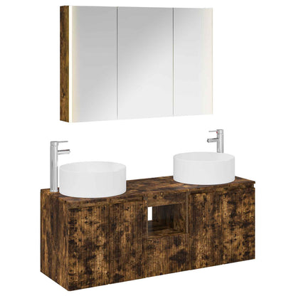 vidaXL Bathroom Cabinet Set 4 pcs Smoked Oak 103.5 x 15.5 x 70 cm