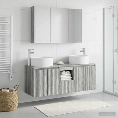 vidaXL Bathroom Cabinet Set 4 pcs Grey Sonoma Engineered Wood