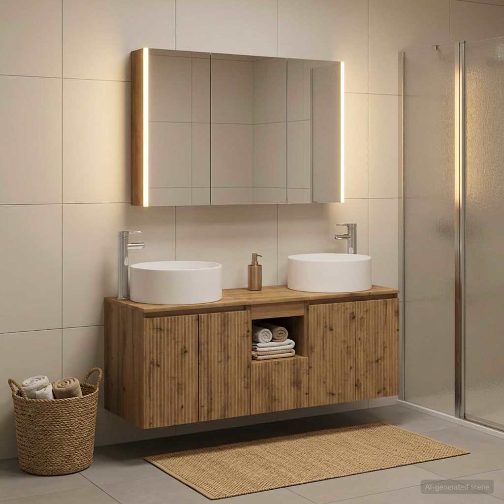 vidaXL Bathroom Cabinet Set 4 pcs Artisan Oak Engineered Wood