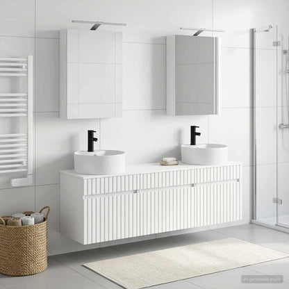 vidaXL Bathroom Cabinet Set 5 pcs White Engineered Wood