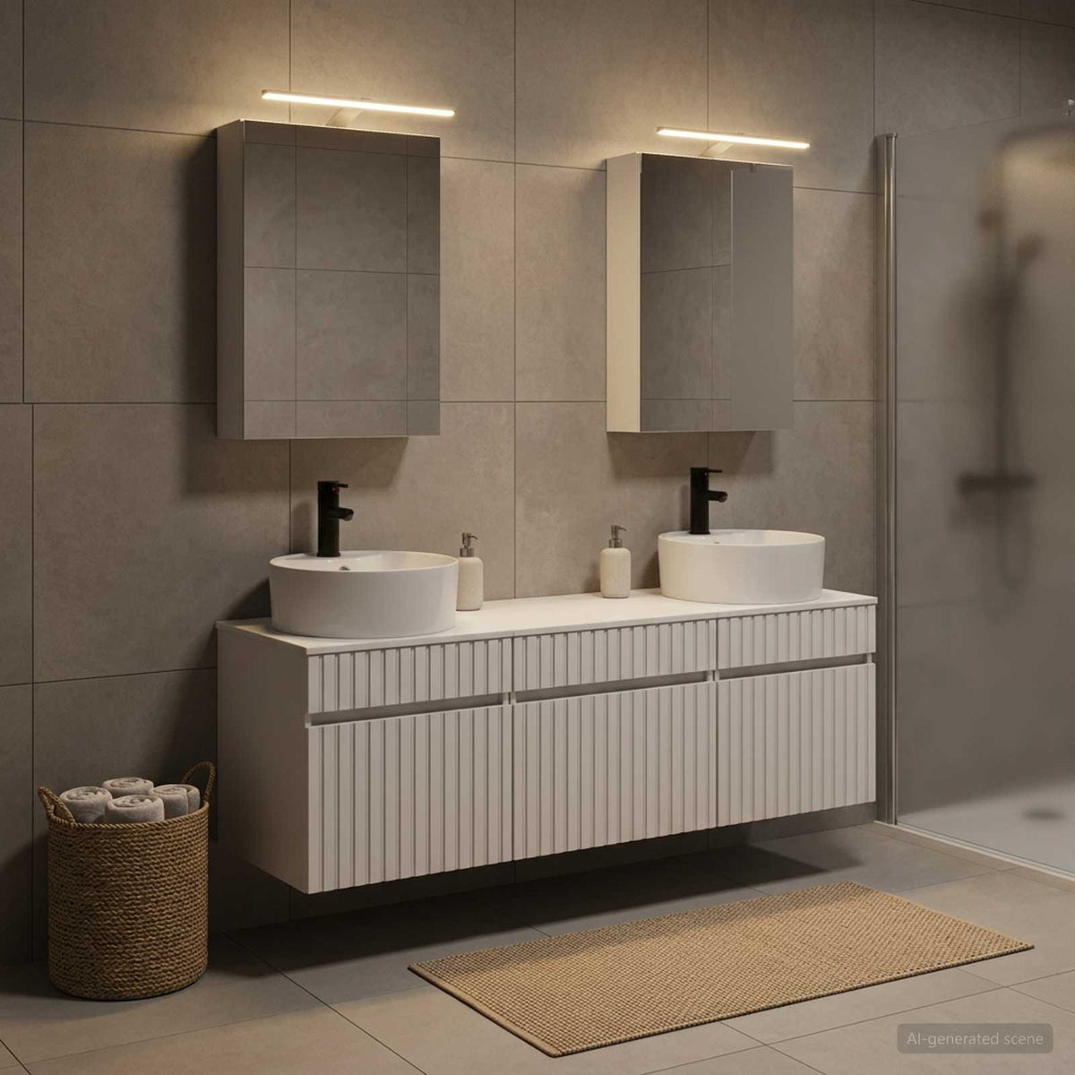 vidaXL Bathroom Cabinet Set 5 pcs White Engineered Wood
