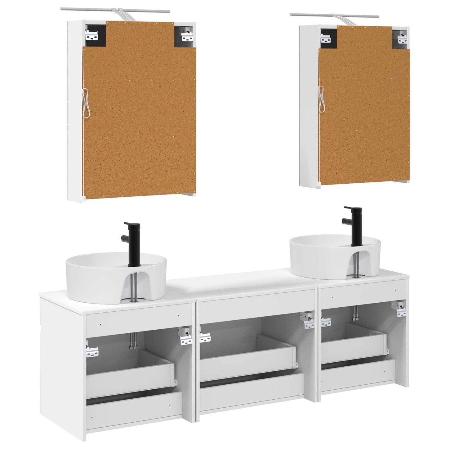 vidaXL Bathroom Cabinet Set 5 pcs White 50 x 14.5 x 70 cm