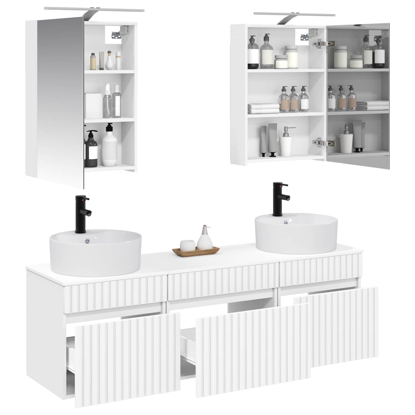 vidaXL Bathroom Cabinet Set 5 pcs White 50 x 14.5 x 70 cm