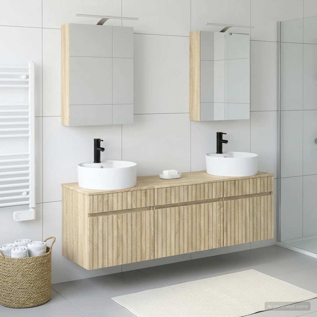 vidaXL Bathroom Cabinet Set 5 pcs Sonoma Oak Engineered Wood