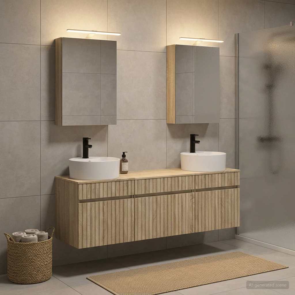 vidaXL Bathroom Cabinet Set 5 pcs Sonoma Oak Engineered Wood
